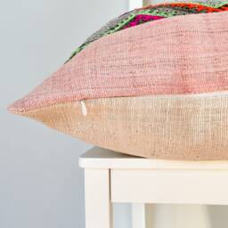 Vintage Embroidered Silk Textile Ethnic Piece Of Tradition Costume Pillow Cover - thumbnail 4