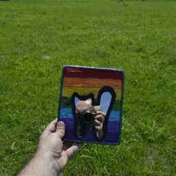 Small Rainbow Mirror, Decorative Wall Mirror, Memorial Cat Gifts, Remembrance, Black Lovers, Home Hanging Mirrors, Cats - thumbnail 2