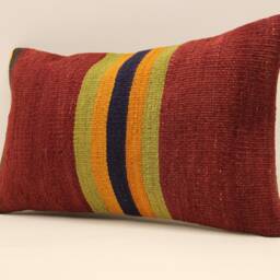 Vintage Turkish Kilim Pillow Throw Pillow Accent Sofa Lumbar Covers 12X20 in - 30 X 50 cm 4Oef-749 - thumbnail 3