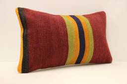 Vintage Turkish Kilim Pillow Throw Pillow Accent Sofa Lumbar Covers 12X20 in - 30 X 50 cm 4Oef-749 - thumbnail 1