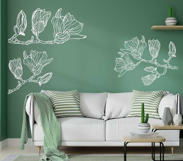Sale Magnolia Flower Wall Decal - Home Decor X5 Pack - image 1