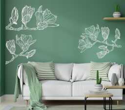 Sale Magnolia Flower Wall Decal - Home Decor X5 Pack - thumbnail 1