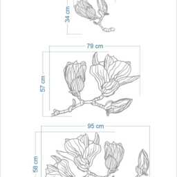Sale Magnolia Flower Wall Decal - Home Decor X5 Pack - thumbnail 3