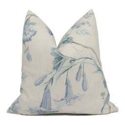 Colefax & Fowler - Datura Blue Subtle Demure Classic Floral Cushion Cover Handmade Throw Pillow Designer Home D??cor - thumbnail 1