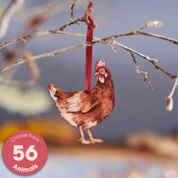 Watercolour Style Wooden Rhode Island Red Hybrid Hanging Decoration - Handcrafted Christmas For Stylish Home D??cor