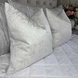 Luxurious White Cushion Cover With Silver Shimmer - Scatter Throw Pillow For Sofa Or Bed Diana - thumbnail 1