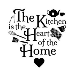 Kitchen Heart Home Icons Quote - Wall Decal Custom Vinyl Art Stickers - thumbnail 3