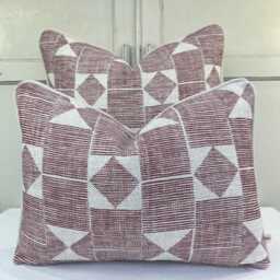 Cushions Made in Fermoie Flag Decorative Burgundy Red Neutral Linen Cushion Pillow Throw Cover - thumbnail 1