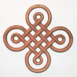 Celtic Knot Of Discovery Wall Hanging Book Kells Irish Home Decor Ornamental Cross Wood Carving Double Line Knotwork Symbol - thumbnail 1
