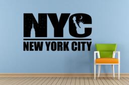 New York City Words Nyc Town Statue Of Liberty Window Or Wall Car Vinyl Peal & Stick Removable Sticker Decal L1477 - thumbnail 1