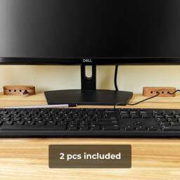 Wooden Cable Holder Mahogany Walnut Cherry - Desk Wire Organizer Management Stand Organization Office Gift - thumbnail 2