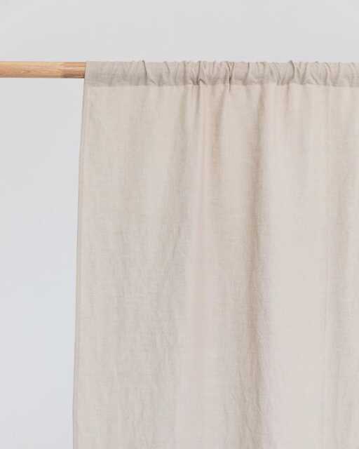 Natural Linen Curtain Panel - Soft Neutral Rod Pocket Drape Semi Sheer Flax Window For Organic Light, Privacy, Earthy Interiors - image 1