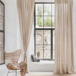 Natural Linen Curtain Panel - Soft Neutral Rod Pocket Drape Semi Sheer Flax Window For Organic Light, Privacy, Earthy Interiors - thumbnail 3