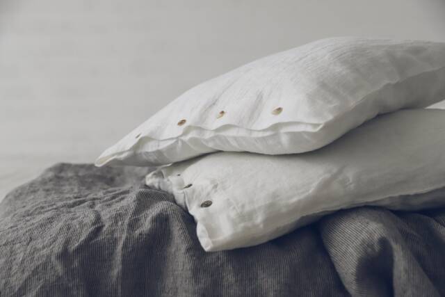 Linen Pillowcases With Buttons Closure, Set Of 2 Pillow Covers - image 1