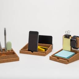 Cork Desk Organizer Set/Pen Holder Office Storage Apple Watch Stand Cork Decor - thumbnail 2