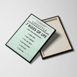 7 Rules Of Life Finance Business Motivational Inspirational, Framed Canvas Wall Art Poster Print, Home Office & Room Decor, Gift Idea - thumbnail 2