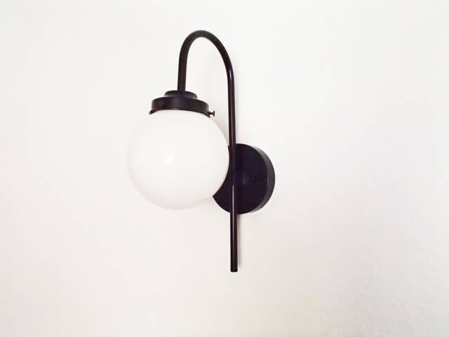 Modern Wall Sconce - Minimalist Contemporary Hallway Bathroom Lighting Arched Single Globe Entryway Ul Listed - image 1