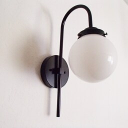 Modern Wall Sconce - Minimalist Contemporary Hallway Bathroom Lighting Arched Single Globe Entryway Ul Listed - thumbnail 2