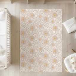 Sun & Daisies - Peach Rug, Carpet, Kids Decor, Children's Room Decor, Kids Carpet - thumbnail 2