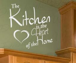 The Kitchen Heart Home Dining Room Mom Mother Quote Sticker Graphic Decoration Decor Vinyl Saying Wall Lettering Decal Ki42 - thumbnail 1