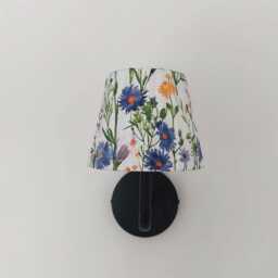 Beautiful Small Decoupaged Blue & Yellow Floral Usb Rechargeable Wall Light. No Wiring Needed - thumbnail 2