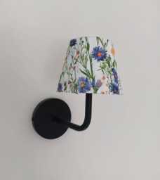 Beautiful Small Decoupaged Blue & Yellow Floral Usb Rechargeable Wall Light. No Wiring Needed