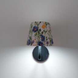 Beautiful Small Decoupaged Blue & Yellow Floral Usb Rechargeable Wall Light. No Wiring Needed - thumbnail 4