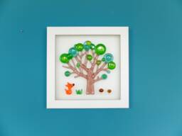 Fused Glass Art Little Fox & Tree Wall Hanging - thumbnail 1