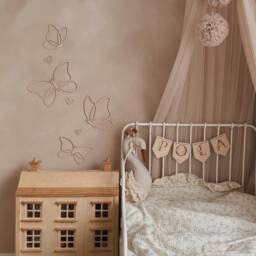 Wooden Line Art Butterflies Wall Set Wanddeko Schmetterlinge Papillons Bois D??co Murale B??b?? Kinderzimmer Handmade - thumbnail 3