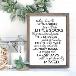 Today I Will Be Thankful For All The Little Socks Mod Laundry Wall Art, Decor - Available As Print, Framed Print Or Canvas Sign - thumbnail 2