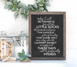 Today I Will Be Thankful For All The Little Socks Mod Laundry Wall Art, Decor - Available As Print, Framed Print Or Canvas Sign - thumbnail 1