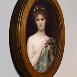 Alexandre Cabanel, Pandora Art Print in Light Oak Oval Frame - thumbnail 2