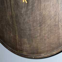 Walnut Round Wall Clock, Solid Mango Wood With Gold Hands - thumbnail 4
