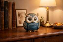Owl Figurine Resin - Decorative Statue For Bookshelf, Desk Or Nightstand Cozy Home Decor Accent Personlisation Option