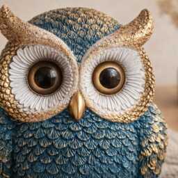 Owl Figurine Resin - Decorative Statue For Bookshelf, Desk Or Nightstand Cozy Home Decor Accent Personlisation Option - thumbnail 3