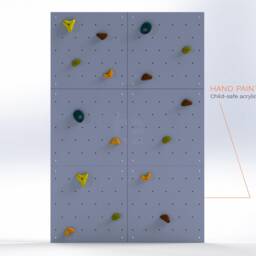 Rock Climbing Wall - Wooden Indoor Play For Kids Room - Blue Monochrome Design, Custom Made, Holds Included - thumbnail 2