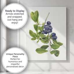 Vintage Sloe Berry Botanical Branch Illustration Canvas Wall Art Print Decor Picture Ready To Hang - thumbnail 3