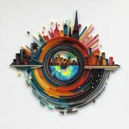 Quilled Abstract Art, 3D Framed Paper Covered With Glass, Unique Gift For Anniversary, Wedding, Birthday - thumbnail 2