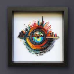 Quilled Abstract Art, 3D Framed Paper Covered With Glass, Unique Gift For Anniversary, Wedding, Birthday - thumbnail 3