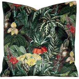 Botanical Velvet Cushion Cover Tropical Green House Floral Pillow - thumbnail 2