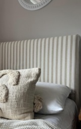 Bespoke Headboard Cover - Candy Stripe Natural - thumbnail 1