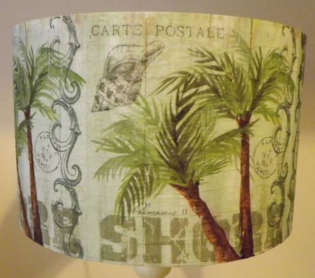 Palm Tree Lampshade Green Nautical Seaside Light Shade - image 1
