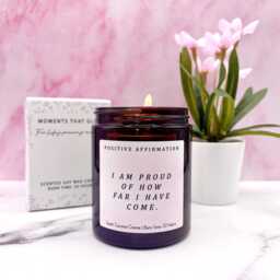 Soy Wax Positive Affirmation Candle, Self Love & Gratitude - Hand Poured - thumbnail 1