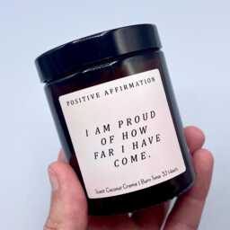 Soy Wax Positive Affirmation Candle, Self Love & Gratitude - Hand Poured - thumbnail 2