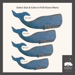 Whale White Moby Dick Supersized Wood Folk Art Sign Nautical Decor Wooden Cutout Outdoor Wall - thumbnail 3