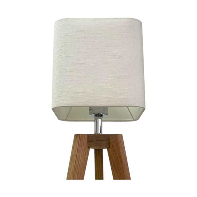 Cream Off White Textured 100% Linen Rounded Square Lampshade - image 1