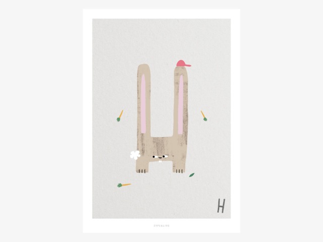 Poster Mural/Abc Kids H Poster, Animal Alphabet, Letters, Children's Room Wall Decoration Room, Art Print, As A Gift - image 1