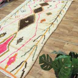Handwoven Berber Wool Rug - Moroccan Tribal Home Decor - thumbnail 3