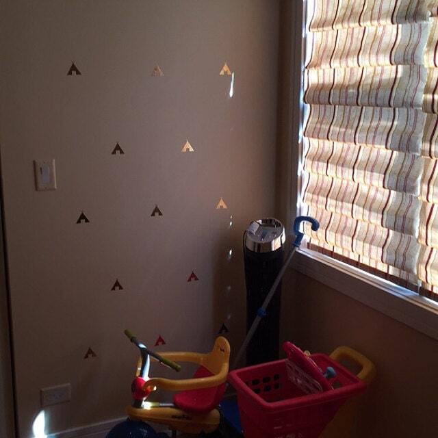 20 Gold Teepee Stickers, Nursery Decal, Kids Room Wall Decoration, Wallpaper, Indian Theme Party, Decor, Tipi Stickers - image 1