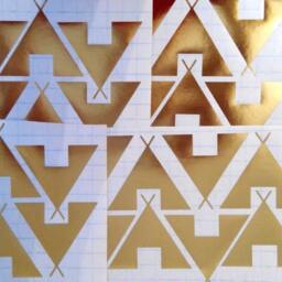 20 Gold Teepee Stickers, Nursery Decal, Kids Room Wall Decoration, Wallpaper, Indian Theme Party, Decor, Tipi Stickers - thumbnail 4
